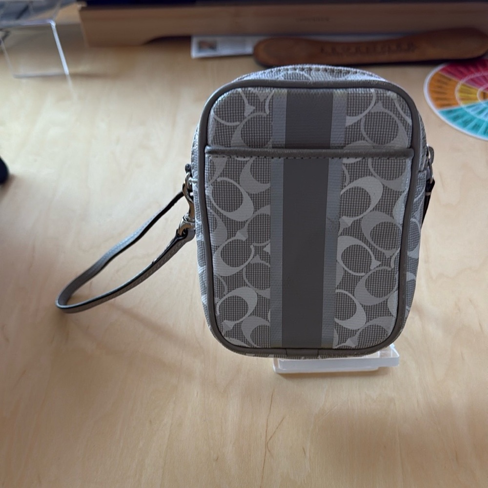 Coach Gray Patterned vintage cellphone bag